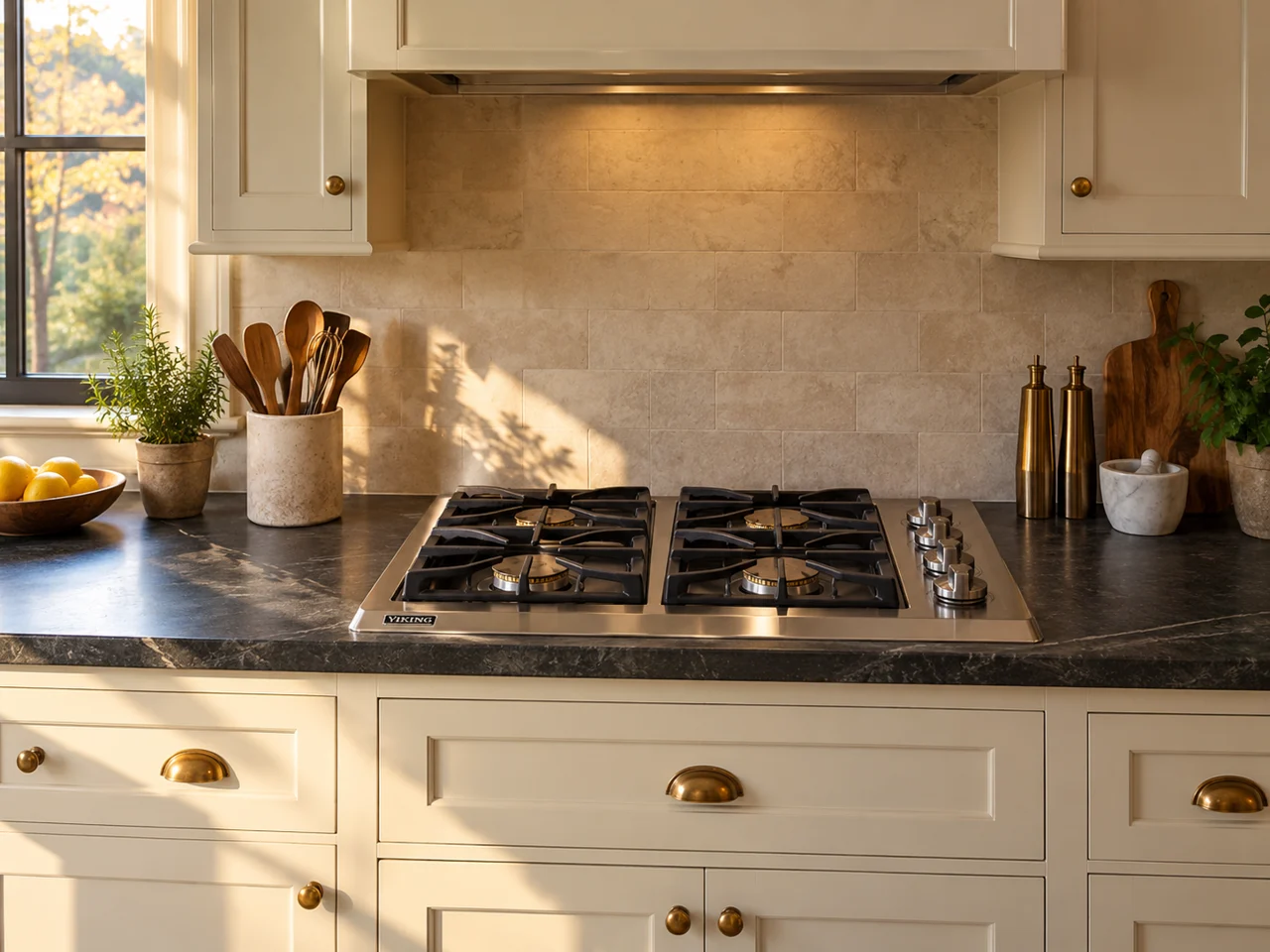 Illustration of a Viking cooktop